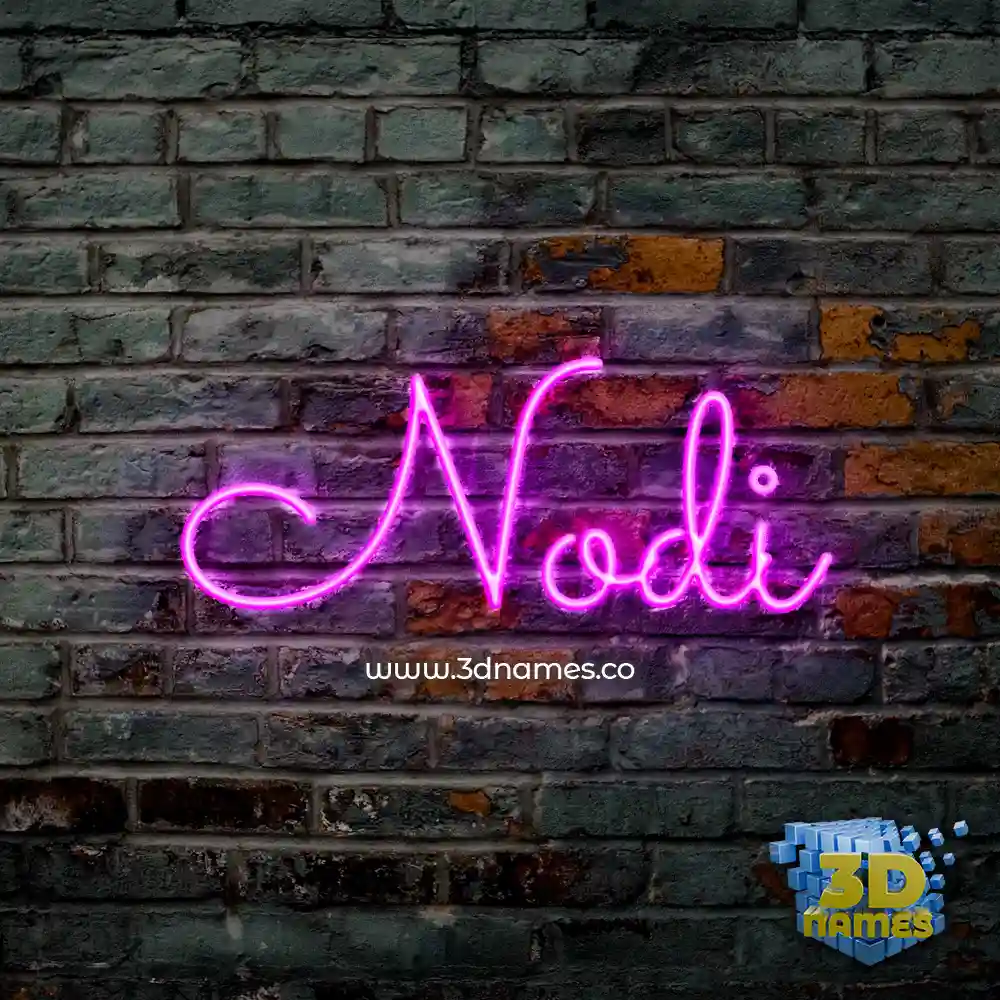 nodi in Pink Neon style - 3D name wallpaper