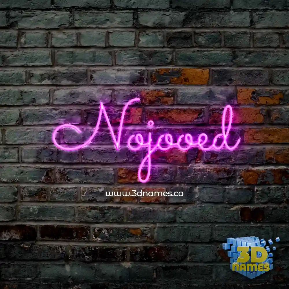 nojooed in Pink Neon style - 3D name wallpaper