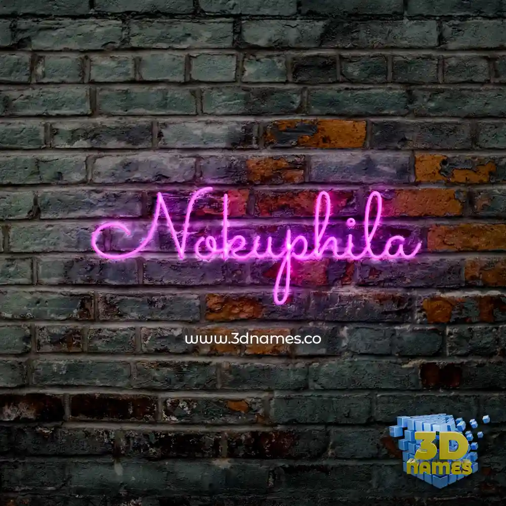 nokuphila in Pink Neon style - 3D name wallpaper