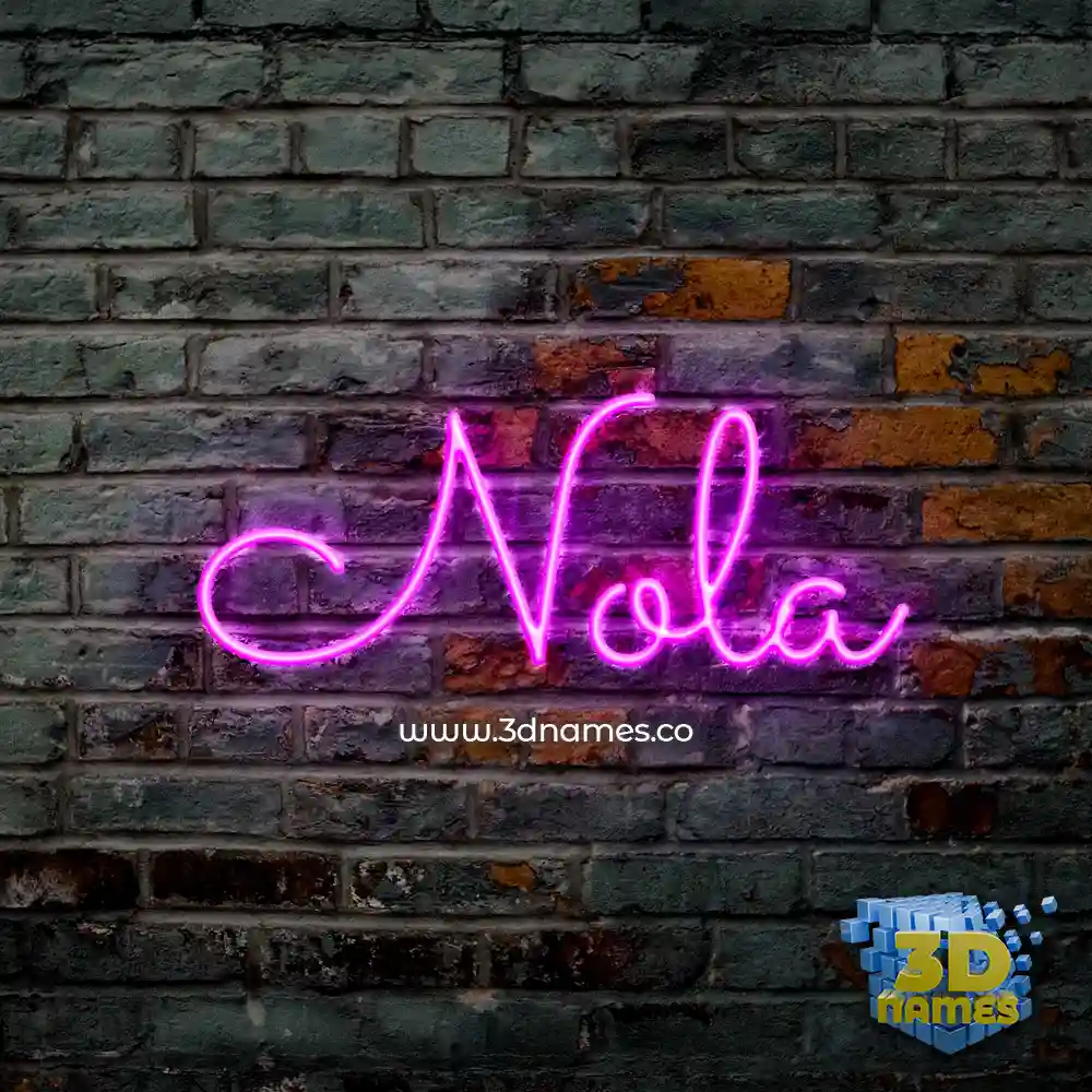 nola in Pink Neon style - 3D name wallpaper