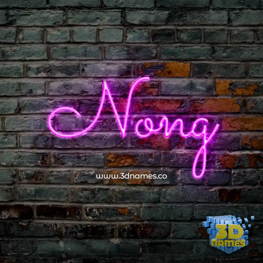 nong in Pink Neon style - 3D name wallpaper