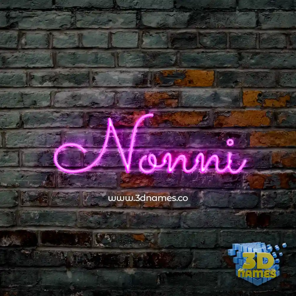 nonni in Pink Neon style - 3D name wallpaper