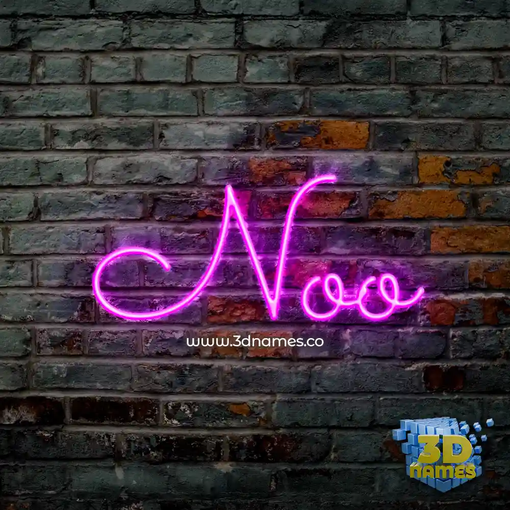 noo in Pink Neon style - 3D name wallpaper