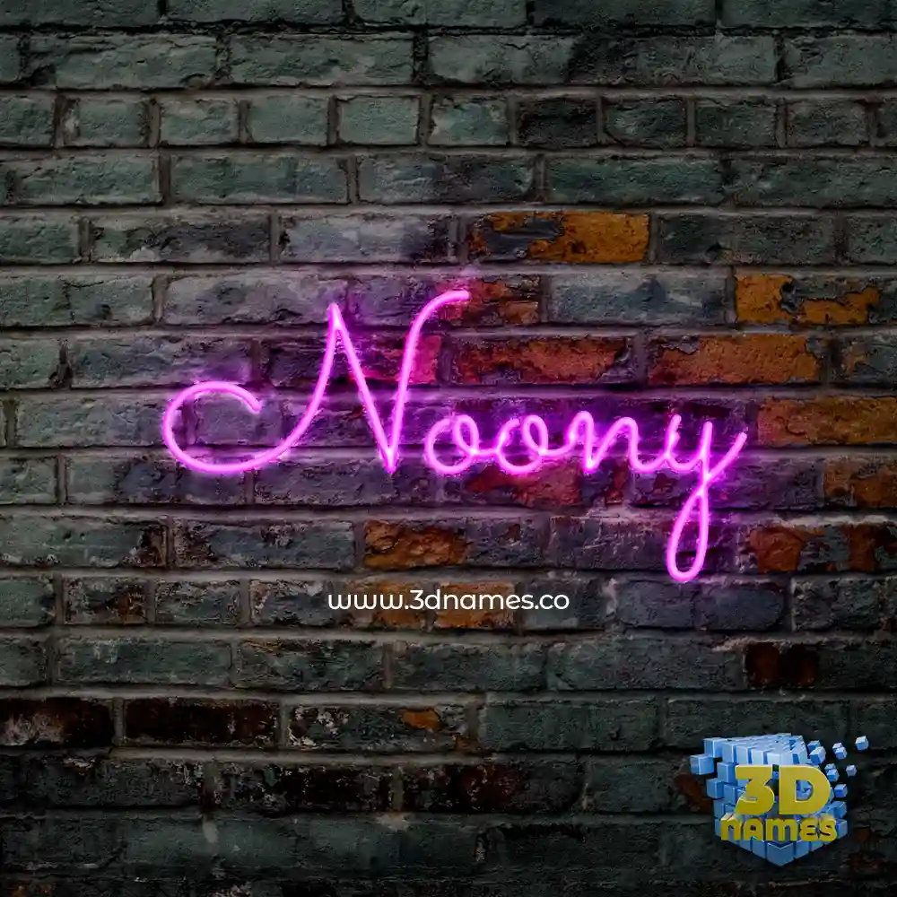 noony in Pink Neon style - 3D name wallpaper