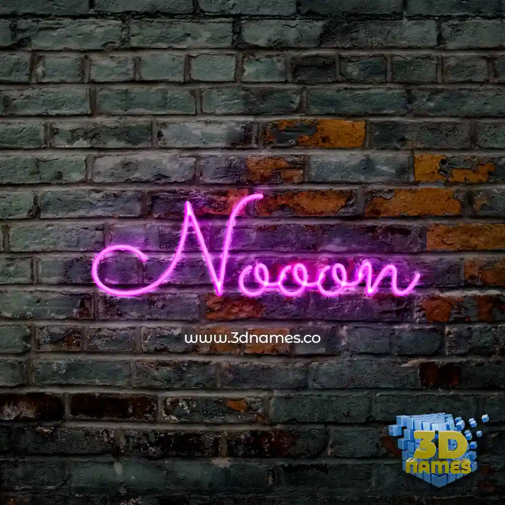 nooon in Pink Neon style - 3D name wallpaper