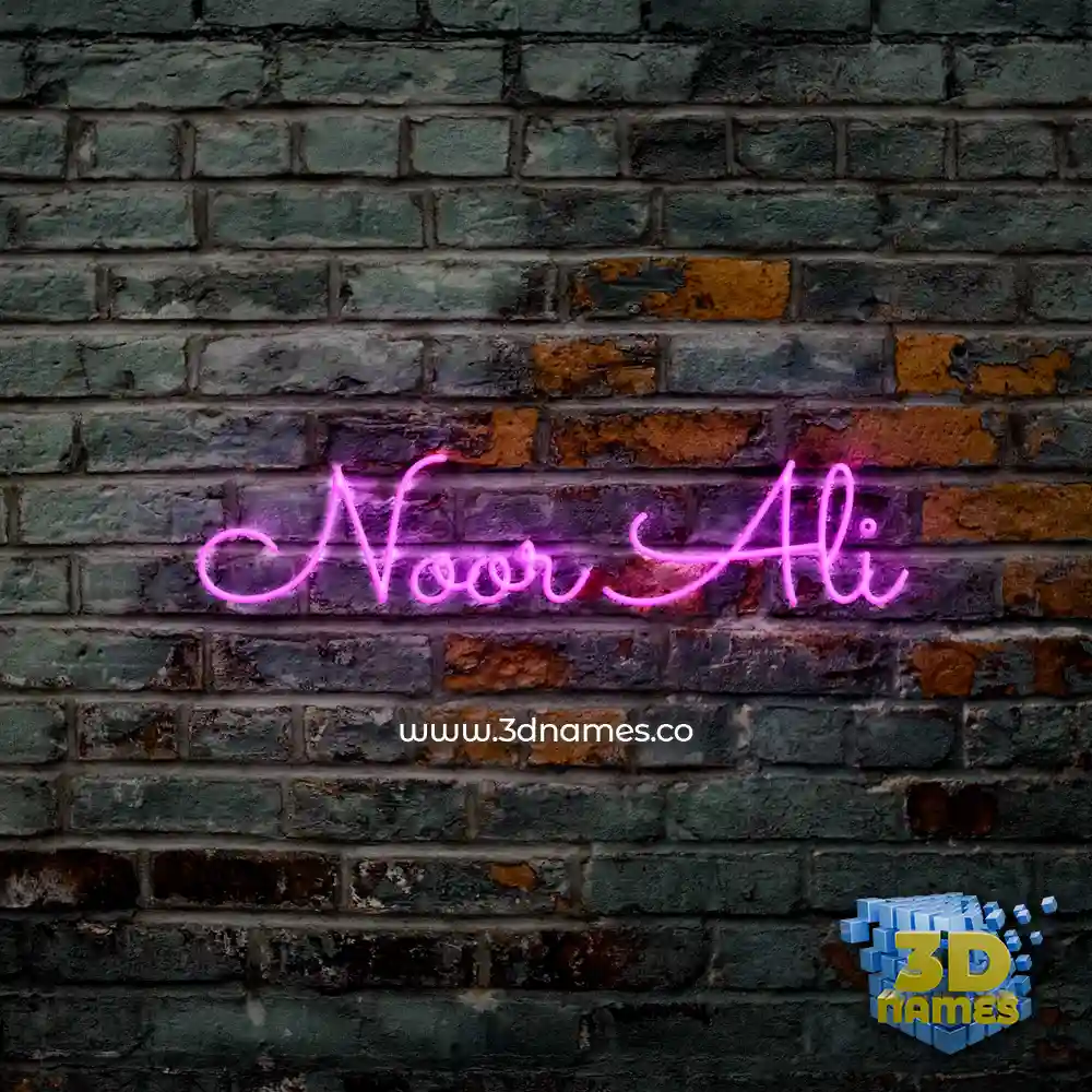 noor ali in Pink Neon style - 3D name wallpaper