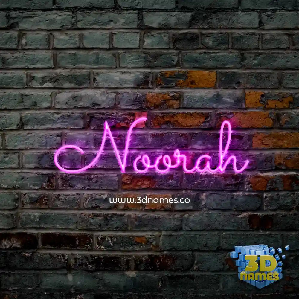 noorah in Pink Neon style - 3D name wallpaper