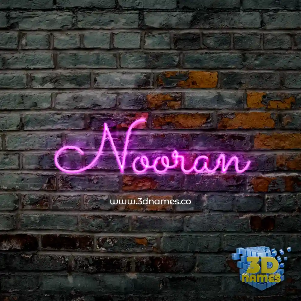nooran in Pink Neon style - 3D name wallpaper