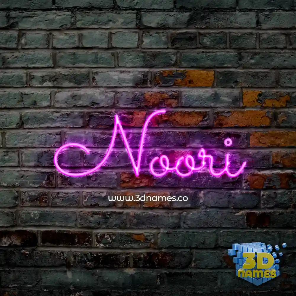 noori in Pink Neon style - 3D name wallpaper