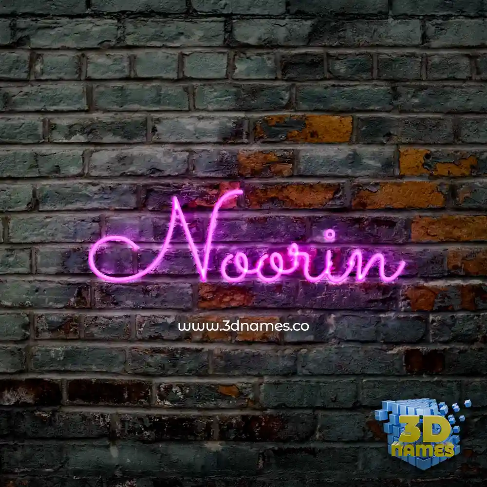 noorin in Pink Neon style - 3D name wallpaper