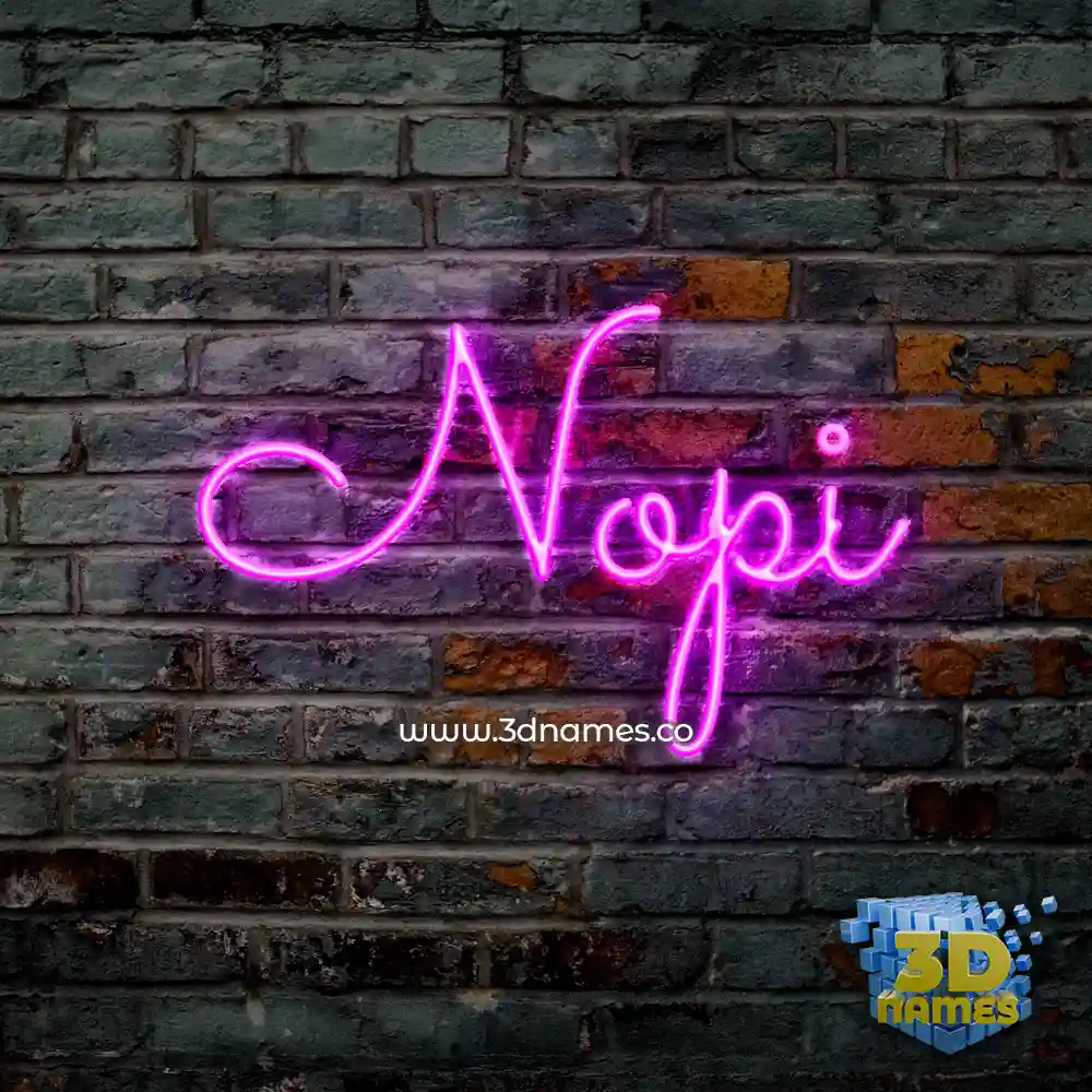 nopi in Pink Neon style - 3D name wallpaper