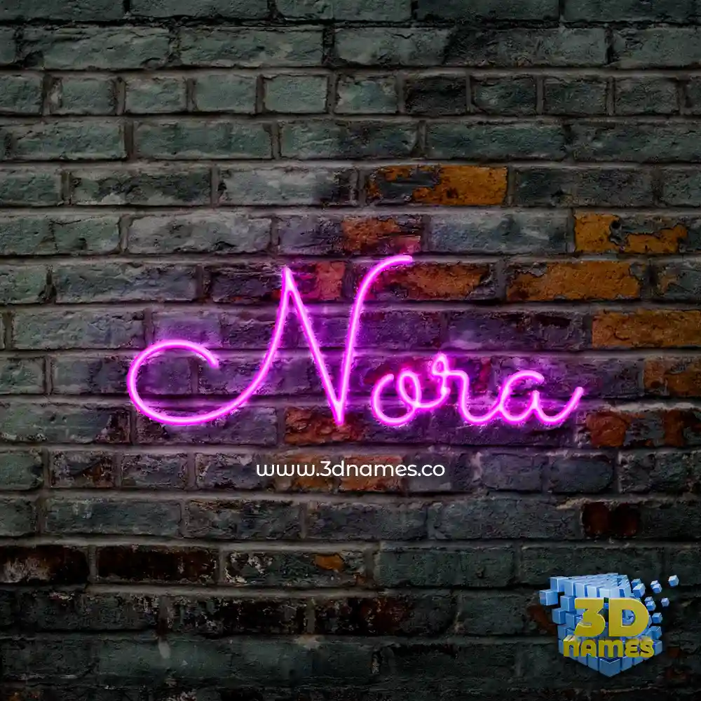 nora in Pink Neon style - 3D name wallpaper