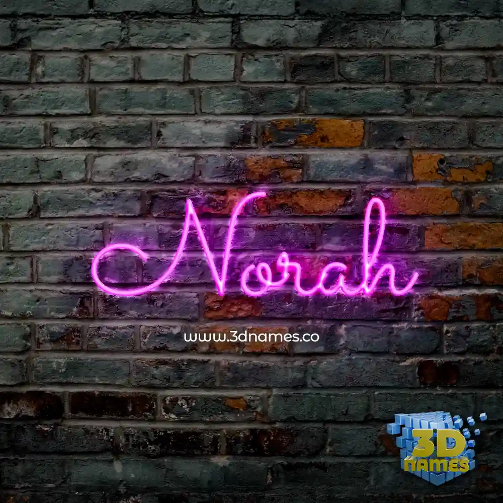 norah in Pink Neon style - 3D name wallpaper