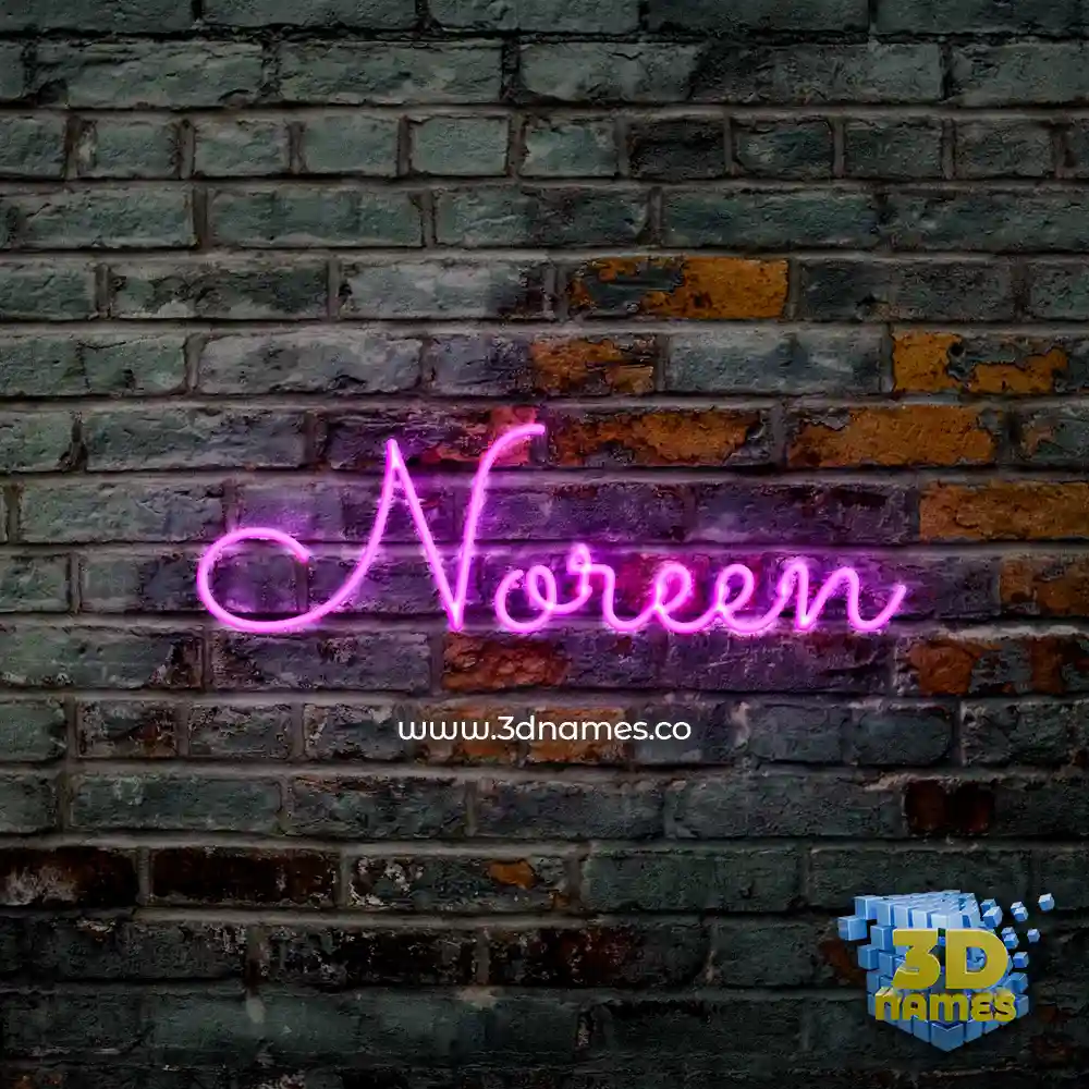noreen in Pink Neon style - 3D name wallpaper