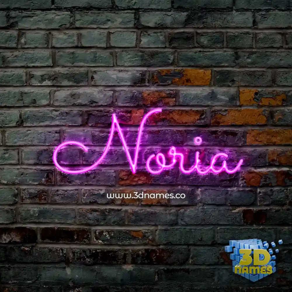 noria in Pink Neon style - 3D name wallpaper