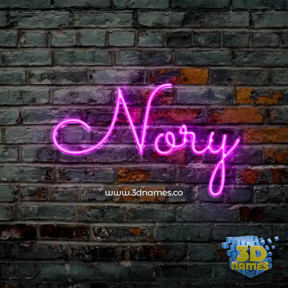 nory in Pink Neon style - 3D name wallpaper