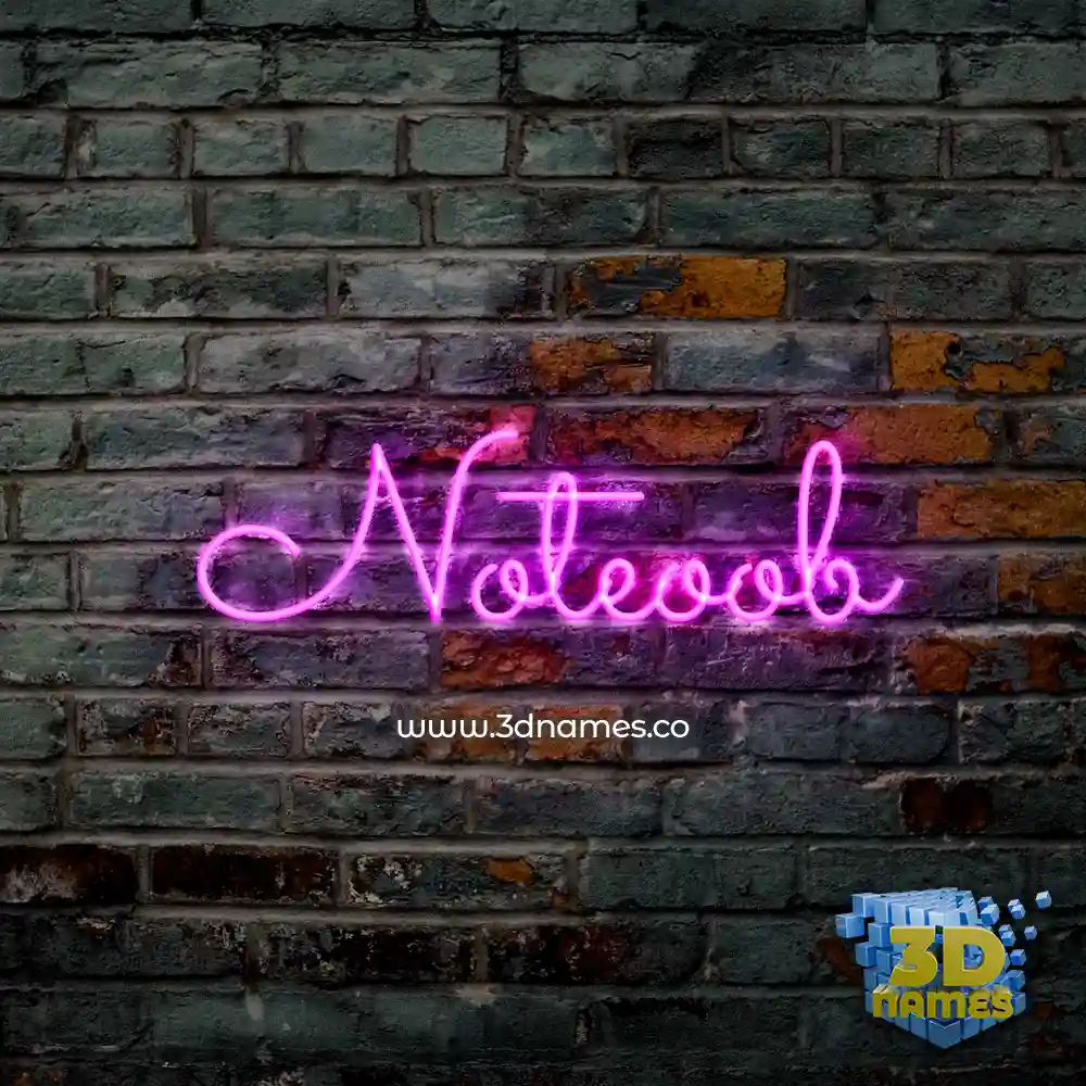 noteoob in Pink Neon style - 3D name wallpaper