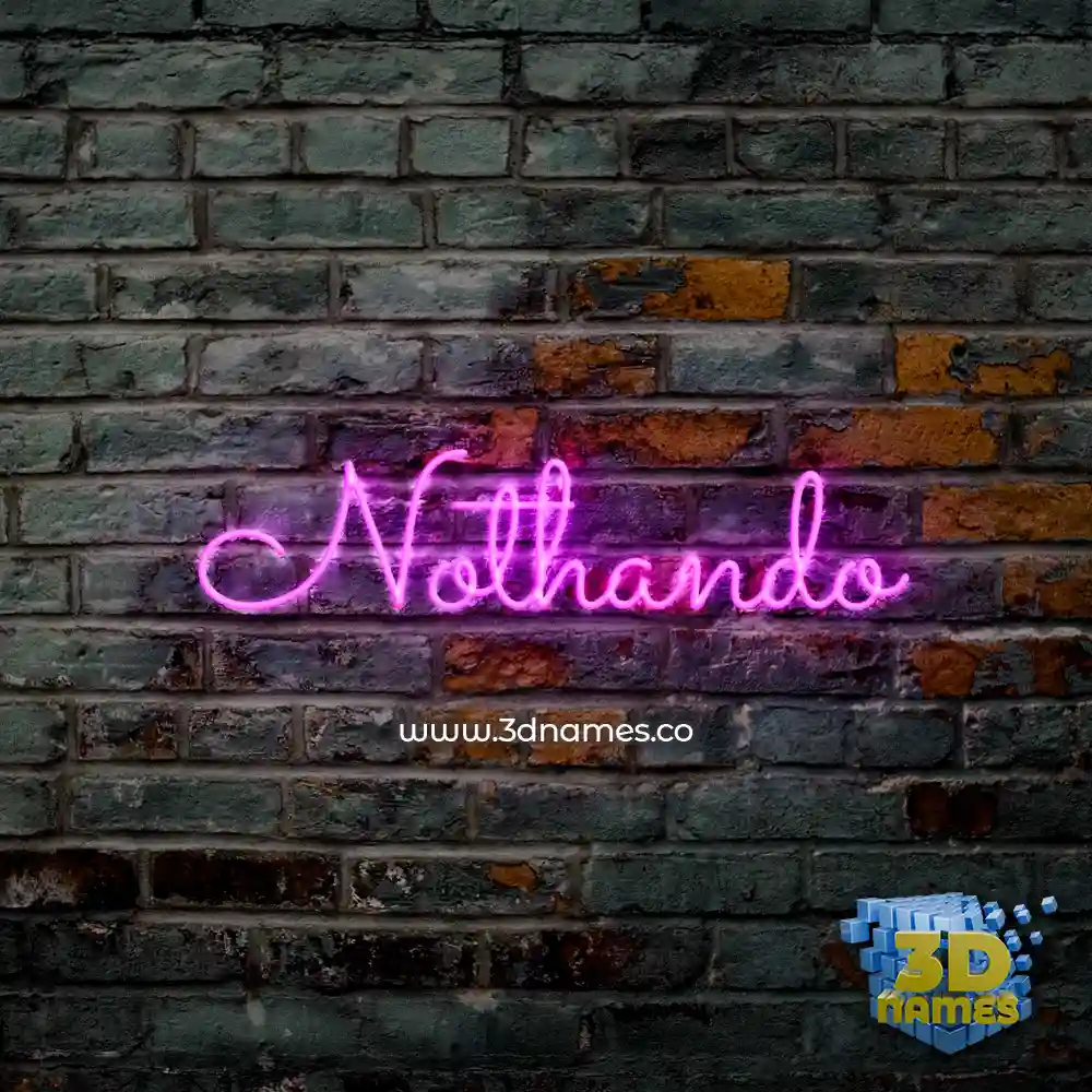 nothando in Pink Neon style - 3D name wallpaper