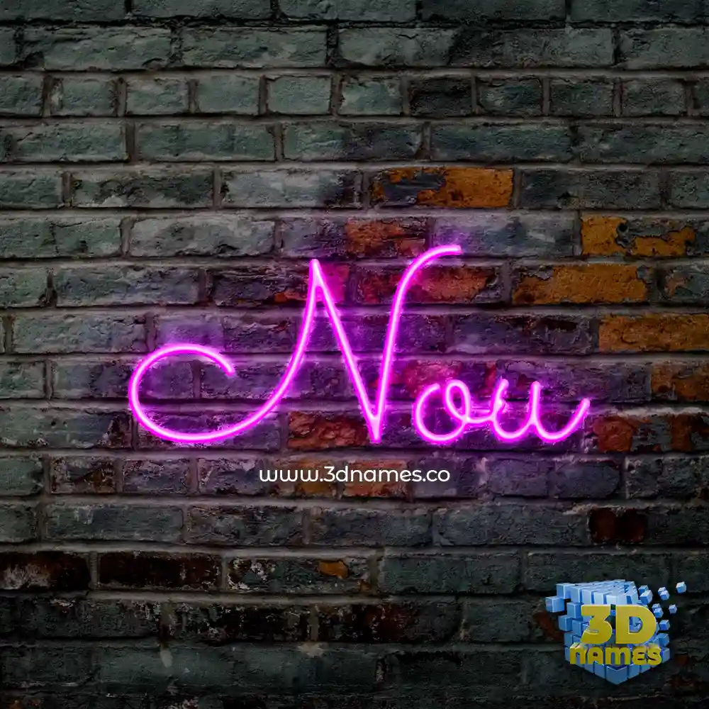 nou in Pink Neon style - 3D name wallpaper