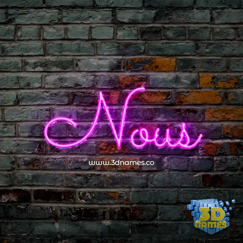 nous in Pink Neon style - 3D name wallpaper