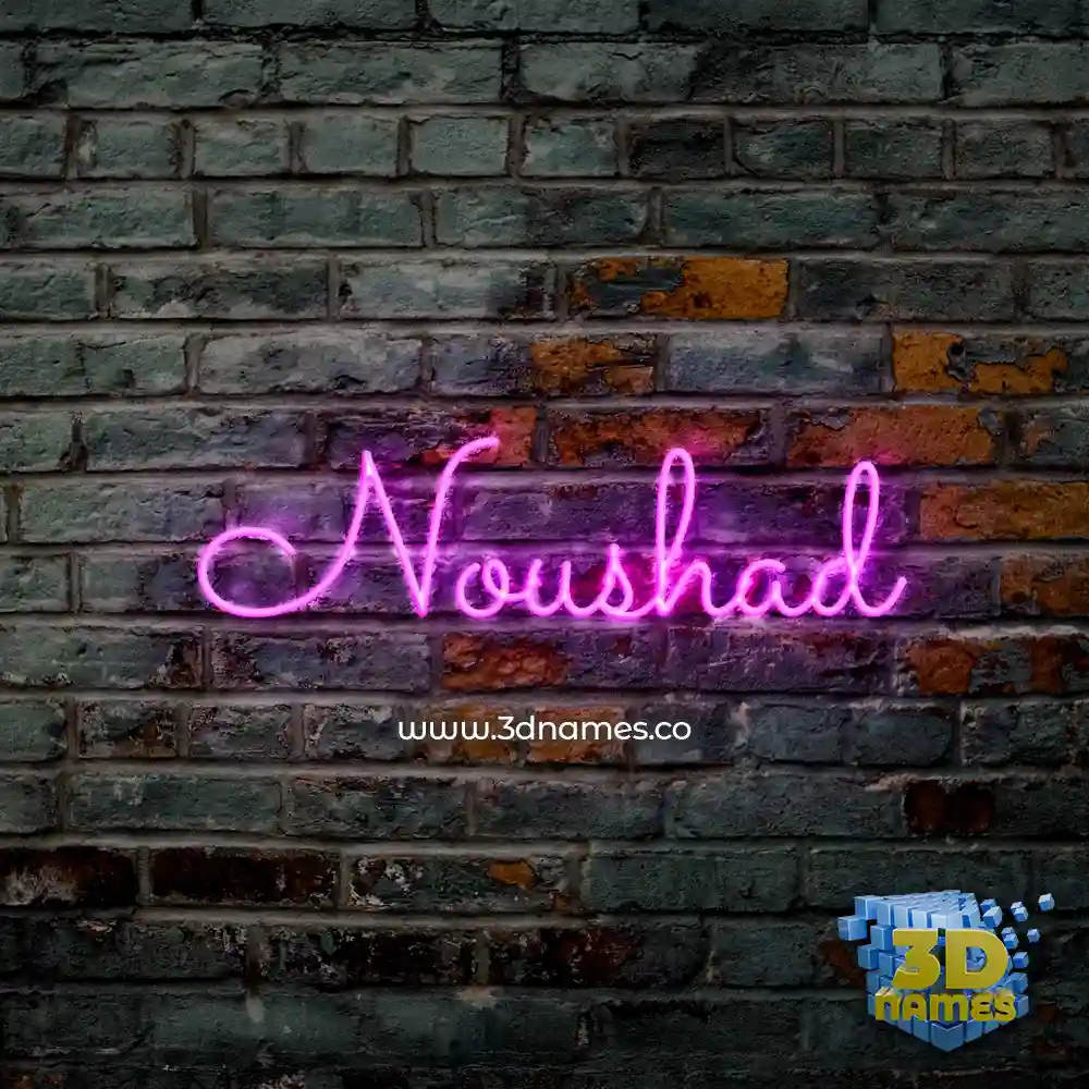 noushad in Pink Neon style - 3D name wallpaper