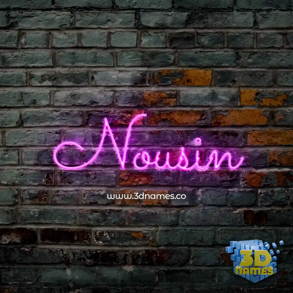nousin in Pink Neon style - 3D name wallpaper