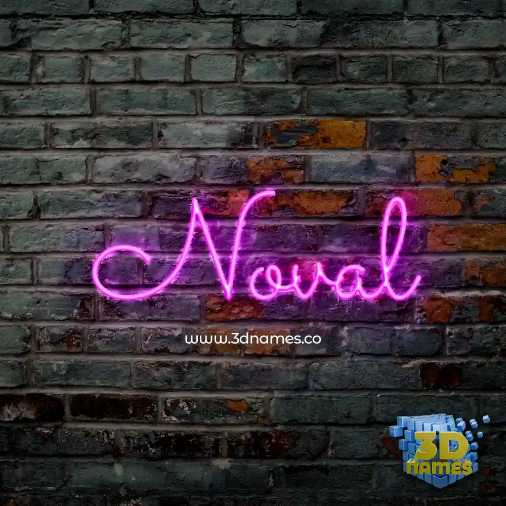 noval in Pink Neon style - 3D name wallpaper
