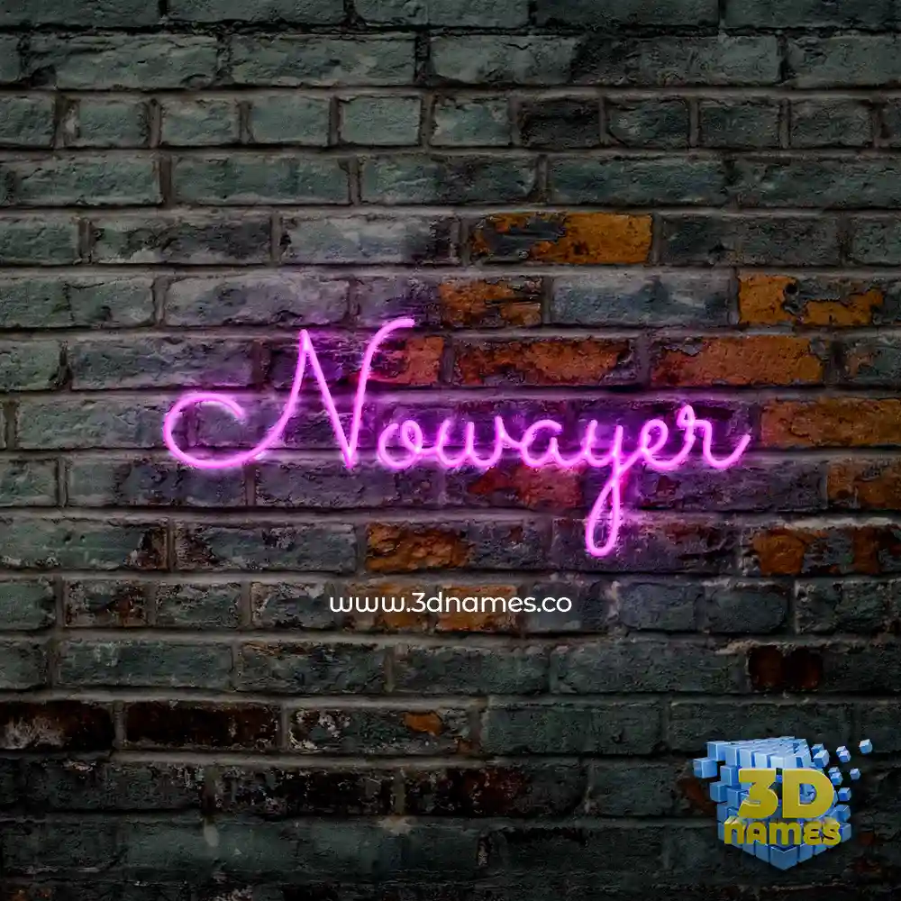 nowayer in Pink Neon style - 3D name wallpaper