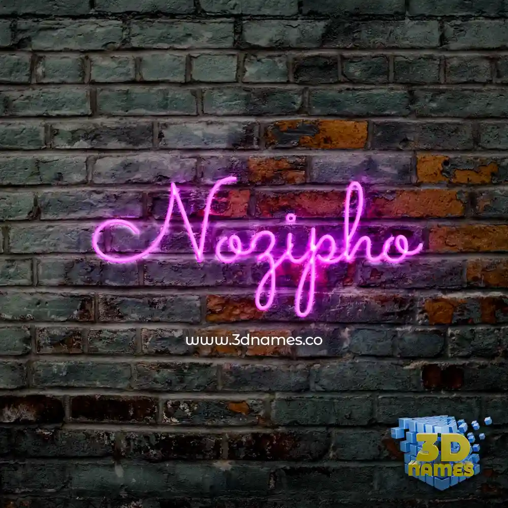 nozipho in Pink Neon style - 3D name wallpaper