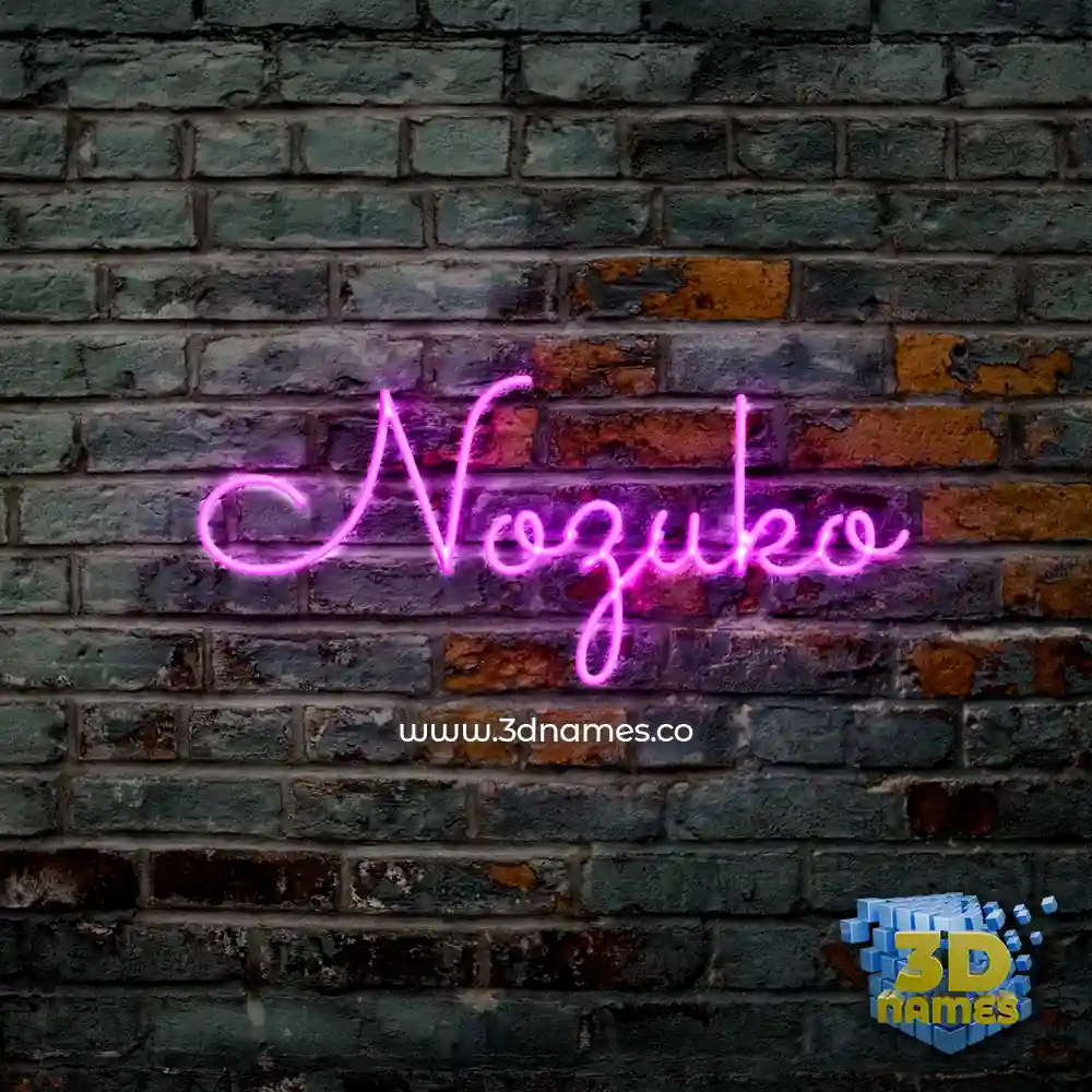 nozuko in Pink Neon style - 3D name wallpaper