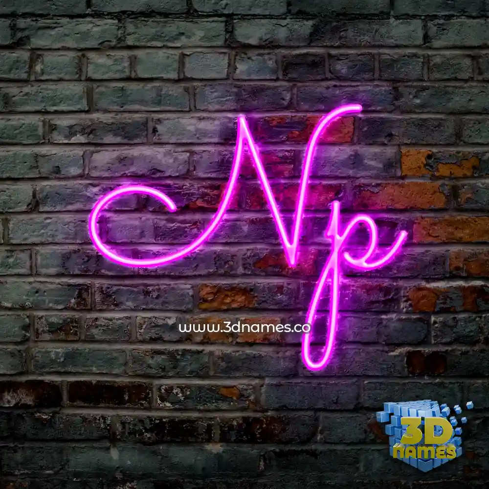 np in Pink Neon style - 3D name wallpaper