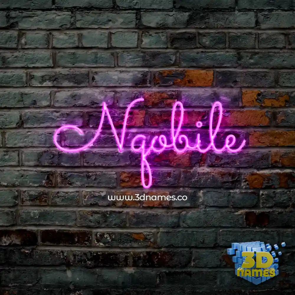 nqobile in Pink Neon style - 3D name wallpaper