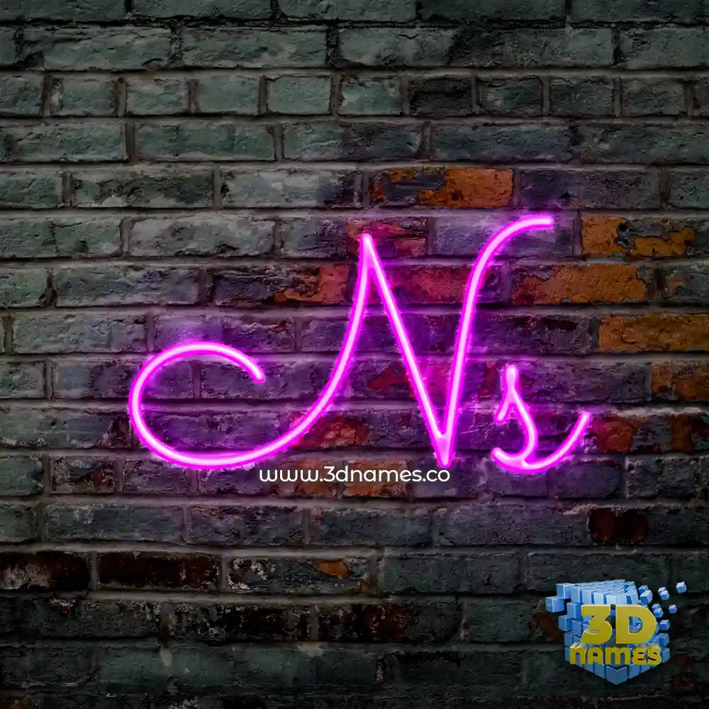 ns in Pink Neon style - 3D name wallpaper