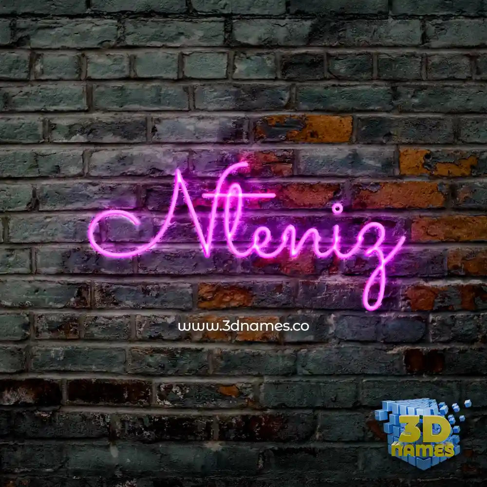 nteniz in Pink Neon style - 3D name wallpaper