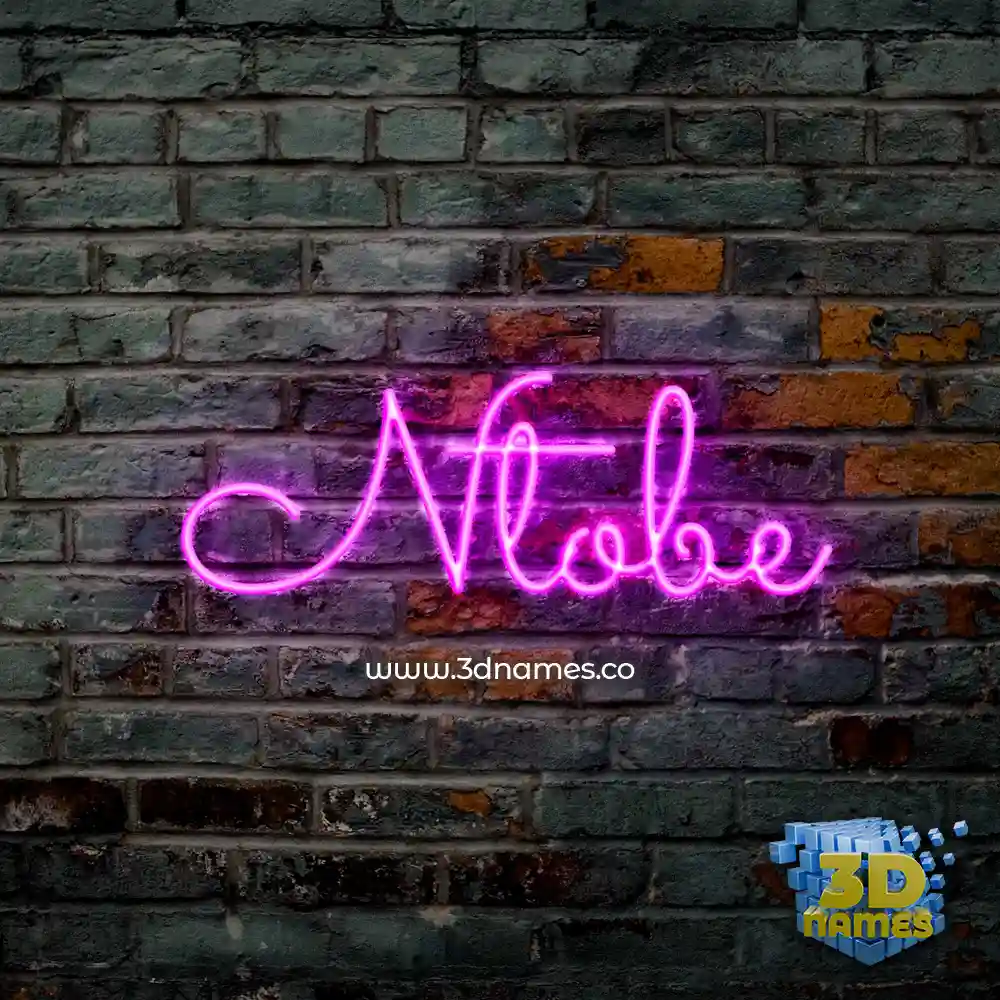 ntobe in Pink Neon style - 3D name wallpaper