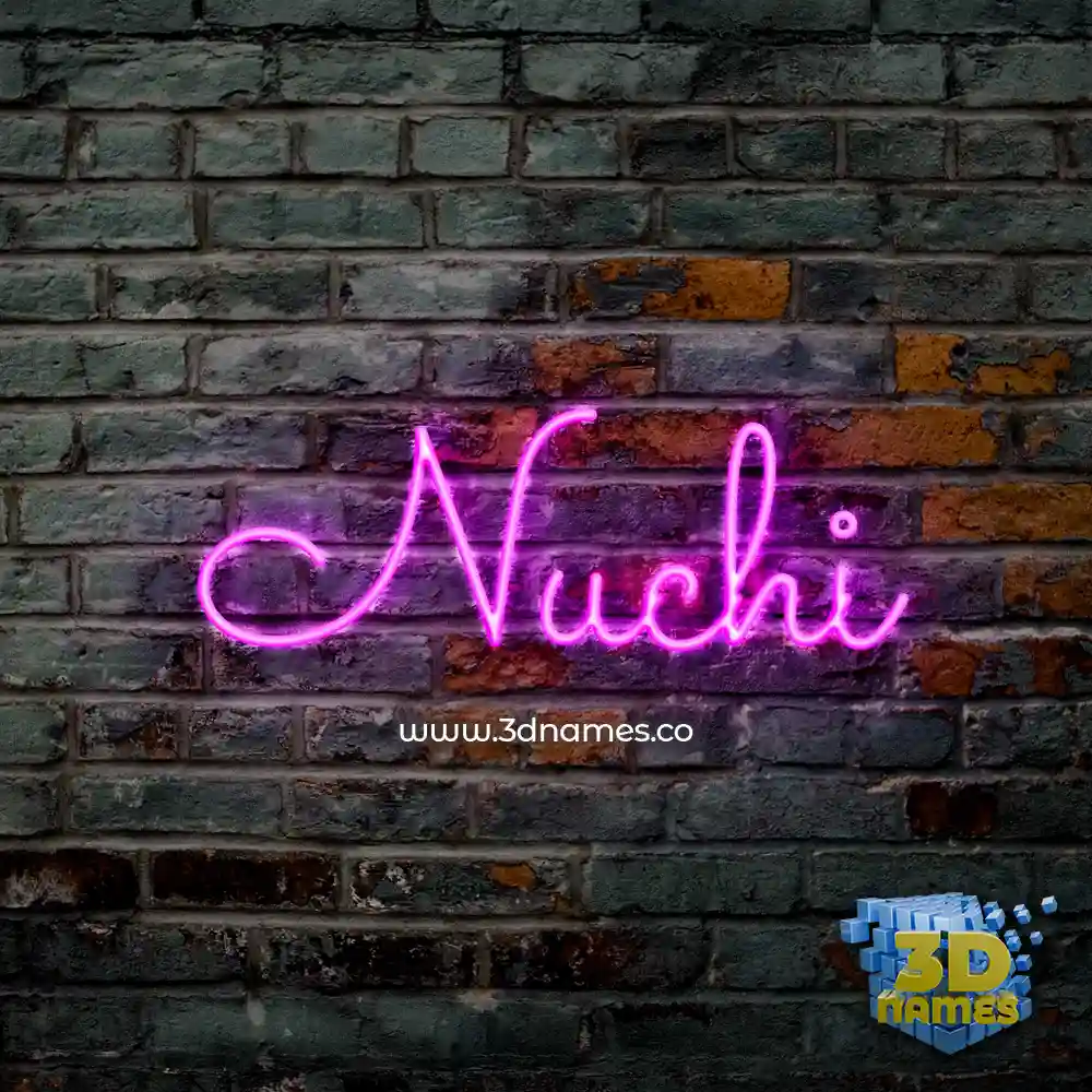 nuchi in Pink Neon style - 3D name wallpaper