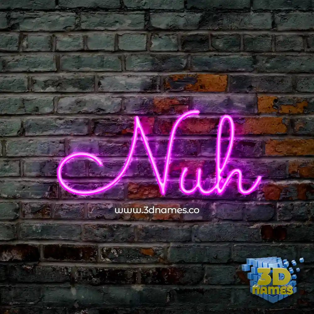 nuh in Pink Neon style - 3D name wallpaper