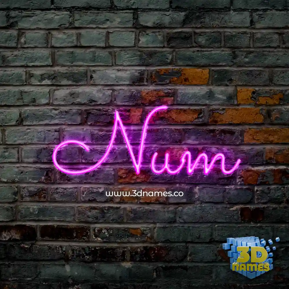 num in Pink Neon style - 3D name wallpaper