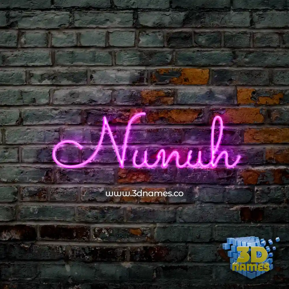 nunuh in Pink Neon style - 3D name wallpaper