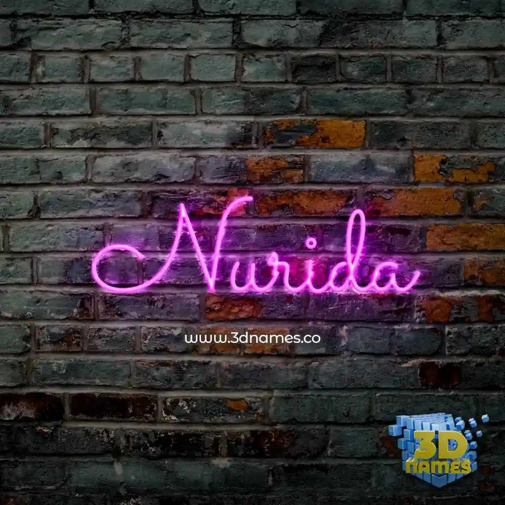 nurida in Pink Neon style - 3D name wallpaper