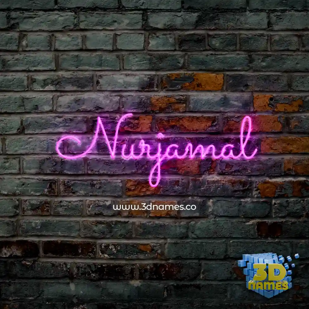 nurjamal in Pink Neon style - 3D name wallpaper