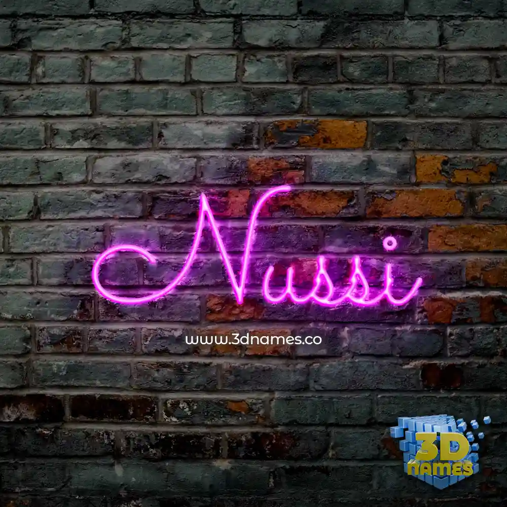 nussi in Pink Neon style - 3D name wallpaper
