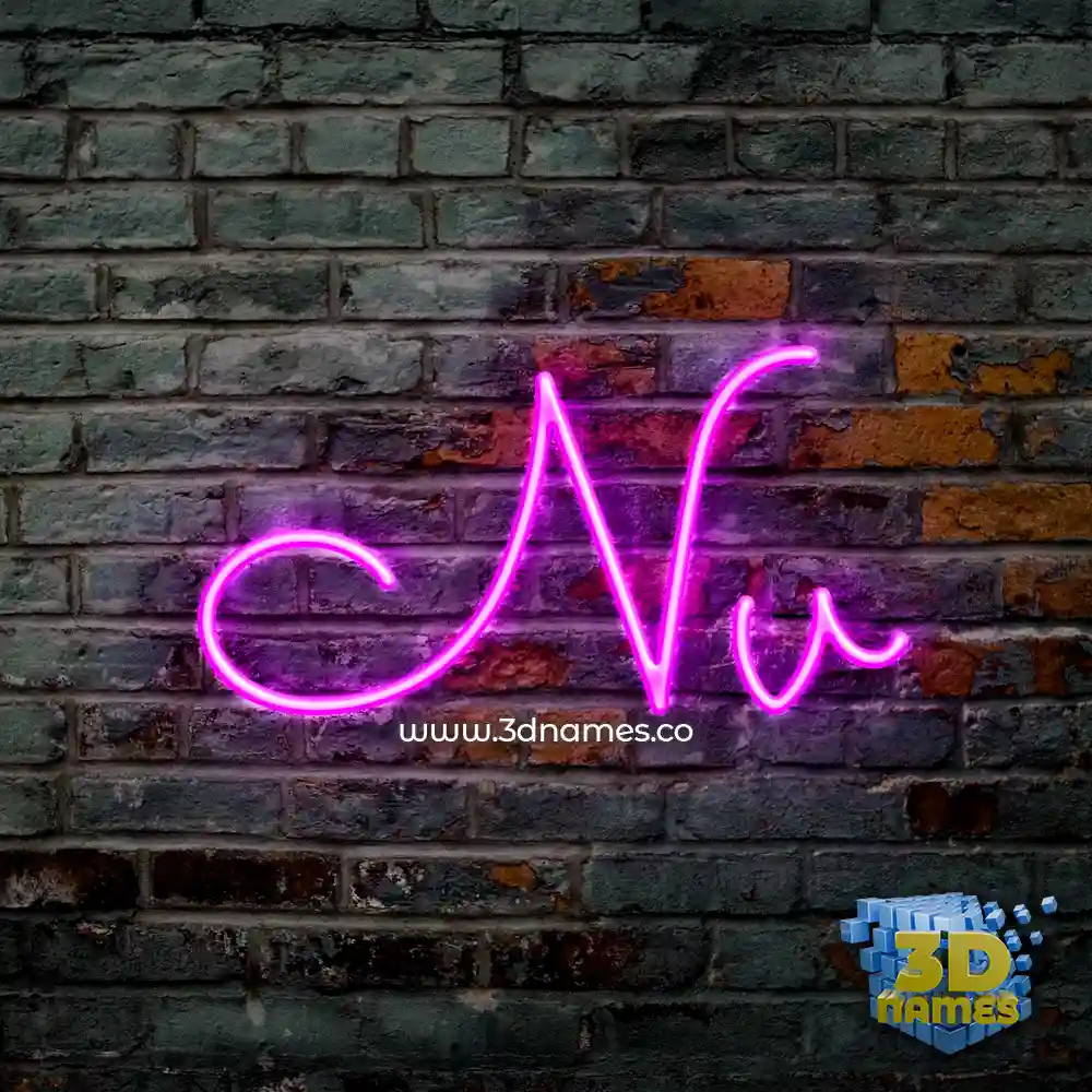 nv in Pink Neon style - 3D name wallpaper