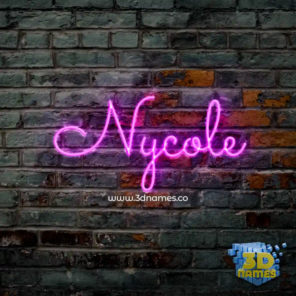 nycole in Pink Neon style - 3D name wallpaper
