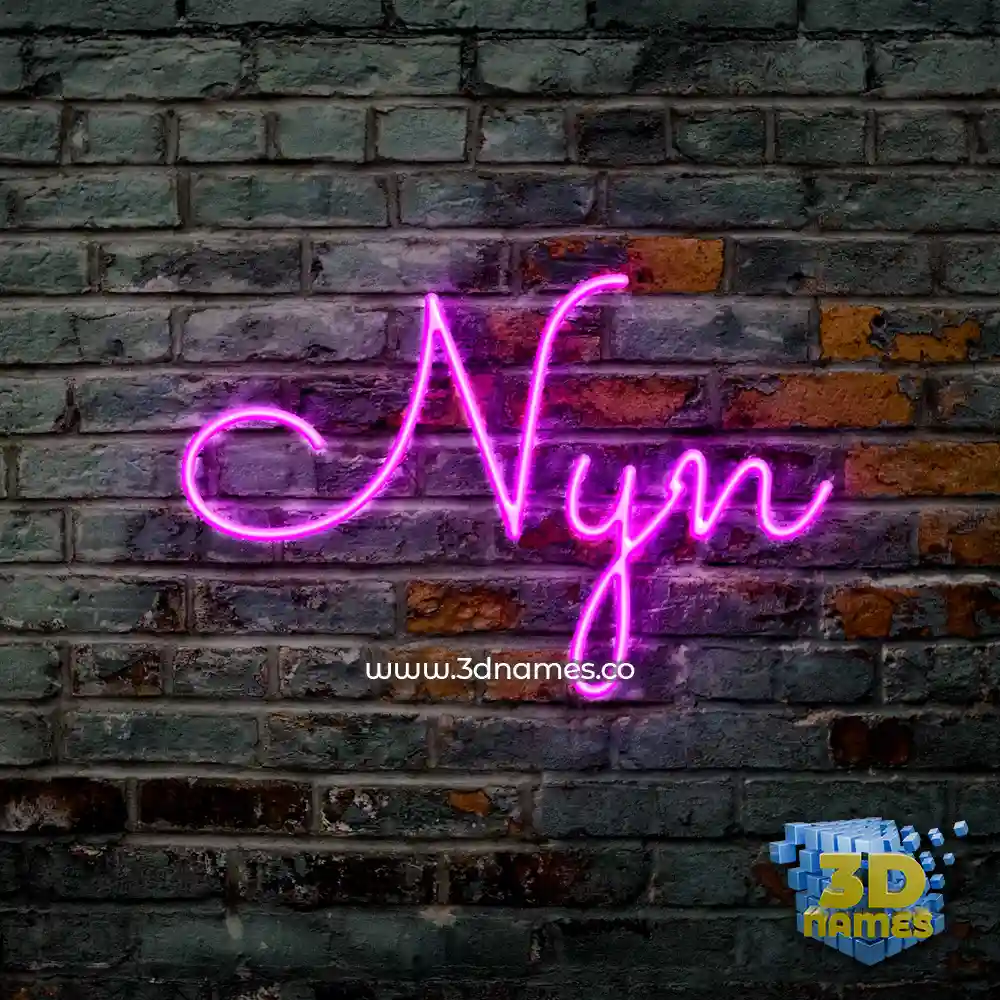 nyn in Pink Neon style - 3D name wallpaper