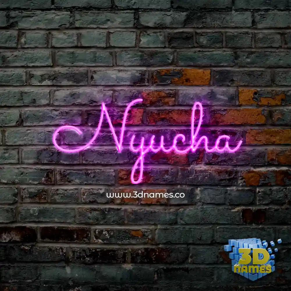 nyucha in Pink Neon style - 3D name wallpaper
