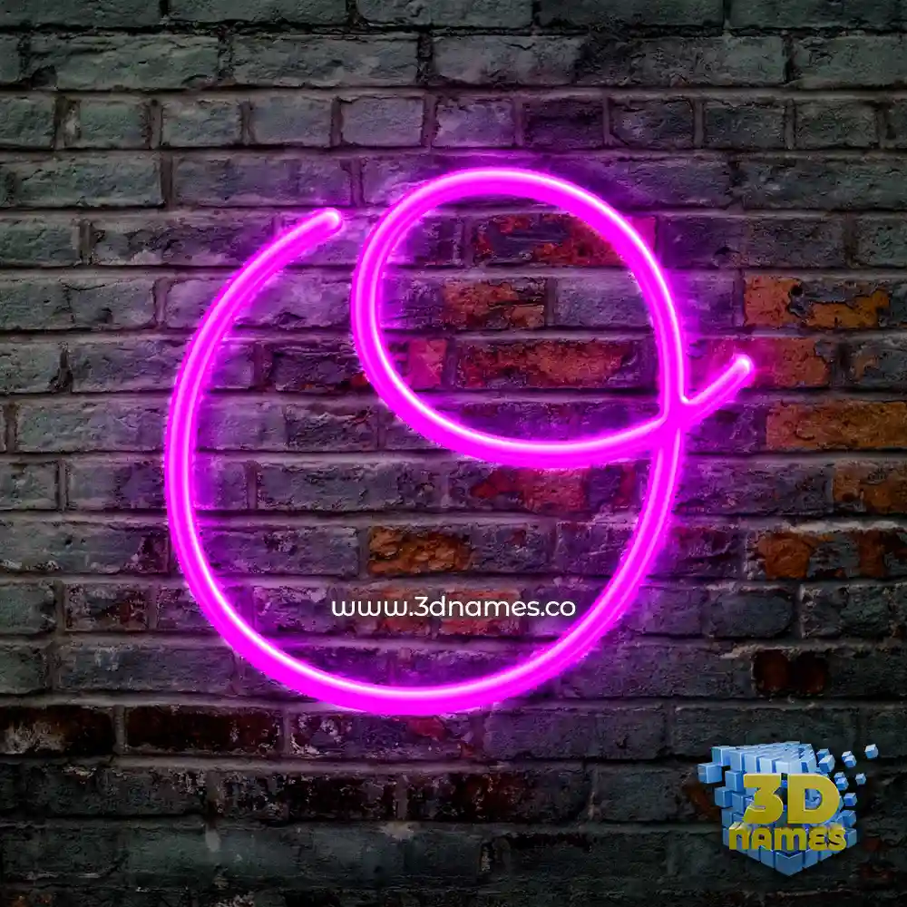 o in Pink Neon style - 3D name wallpaper