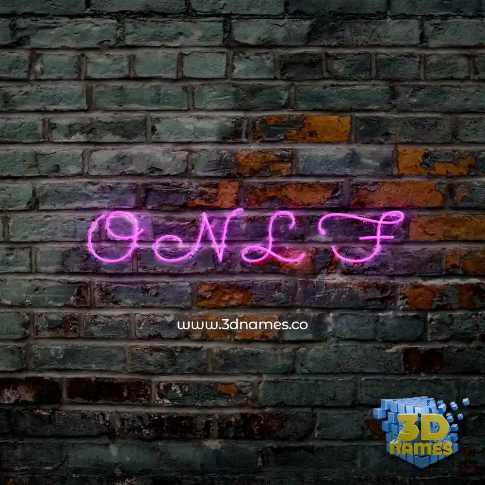 o n l f in Pink Neon style - 3D name wallpaper