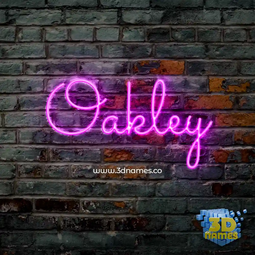 oakley in Pink Neon style - 3D name wallpaper