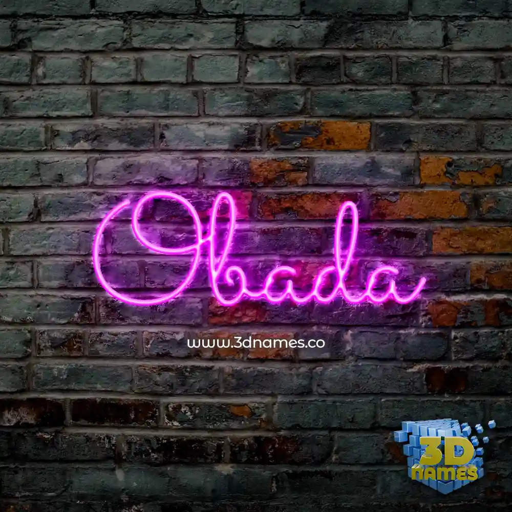 obada in Pink Neon style - 3D name wallpaper